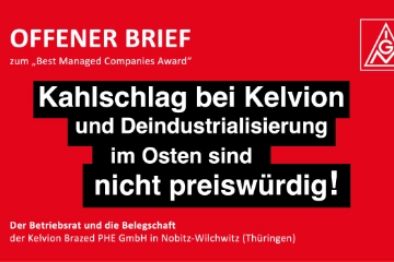 Kahlschlag bei Kelvion und Deindustrialisierung im Osten sind nicht preiswürdig!