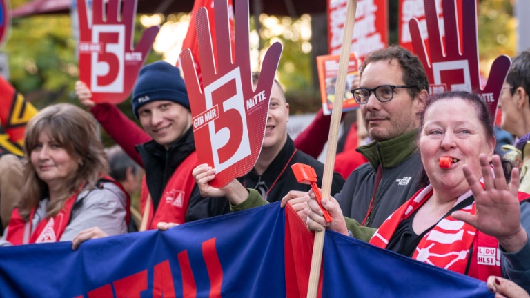 Tarifverhandlungen 2. Runde Bezirk Mitte in Eisenach am 28.10.2026. Foto Frank Rumpenhorst