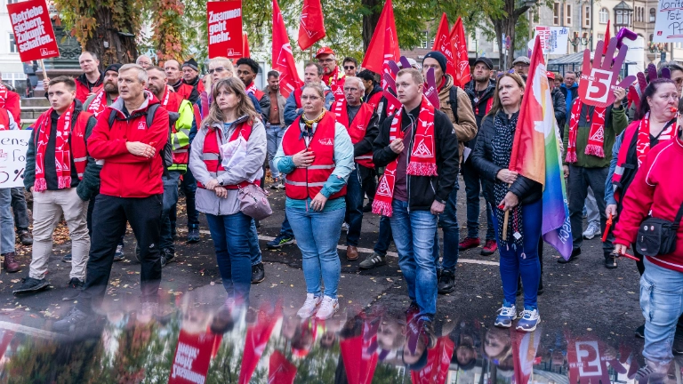 Tarifverhandlungen 2. Runde Bezirk Mitte in Eisenach am 28.10.2026. Foto Frank Rumpenhorst
