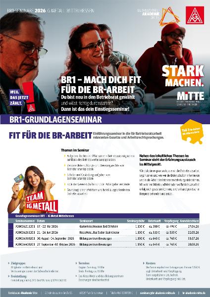 BR 1-Seminare 2026 IG Metall Mittelhessen