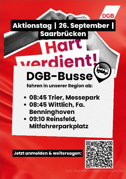 DGB Kundgebung Saarbrücken - Abfahrtszeiten