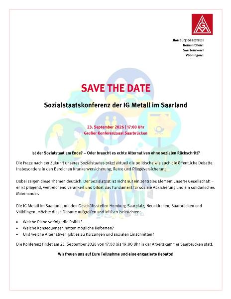 Sozialstaatskonferenz der IG Metall im Saarland 23.9.2026