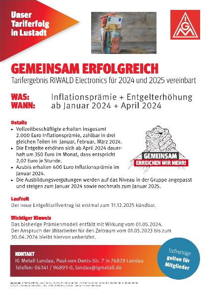 Flugblatt mit Details zum Abschluss 