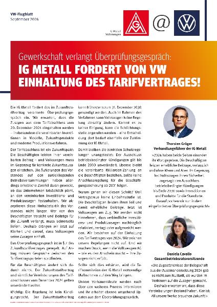 Flugblatt Volkswagen (Nr. 3, 09/2026): 