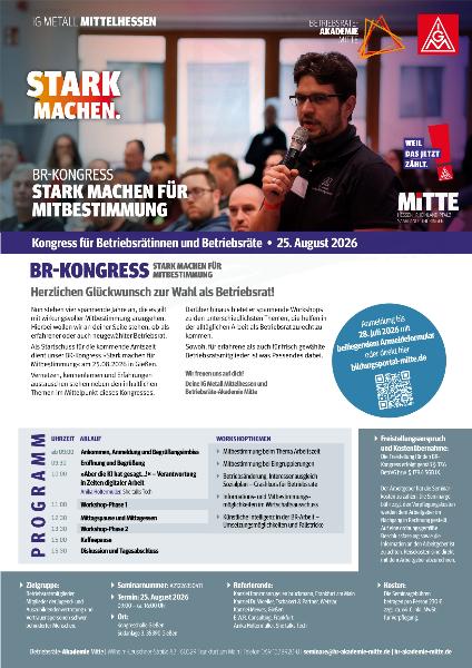 Kongress für Betriebsrätinnen und Betriebsräte am 25. August 2026 in Gießen