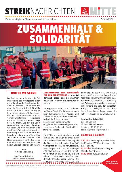 Streiknachrichten: Zusammenhalt & Solidarität