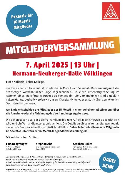 Mitgliederversammlung Saarstahl