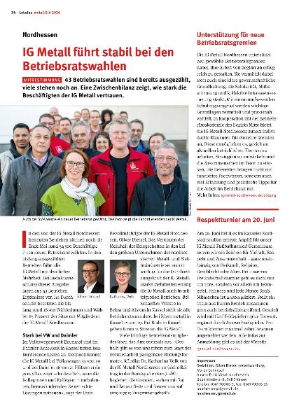 Metall Magazin Nordhessen Ausgabe Mai/Juni 2026