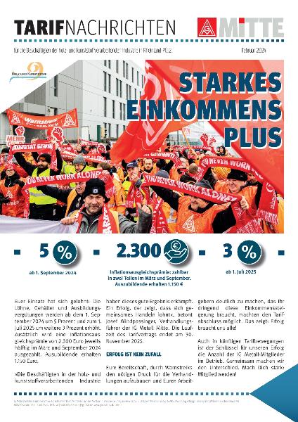 Flugblatt: Tarifnachrichten Mitte Feb 2024