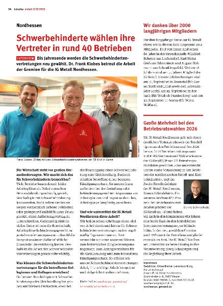 Metall Magazin Nordhessen Ausgabe September/Oktober 2026
