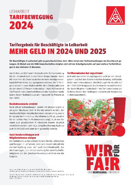 Tarifergebniss Arbeitnehmerüberlassung